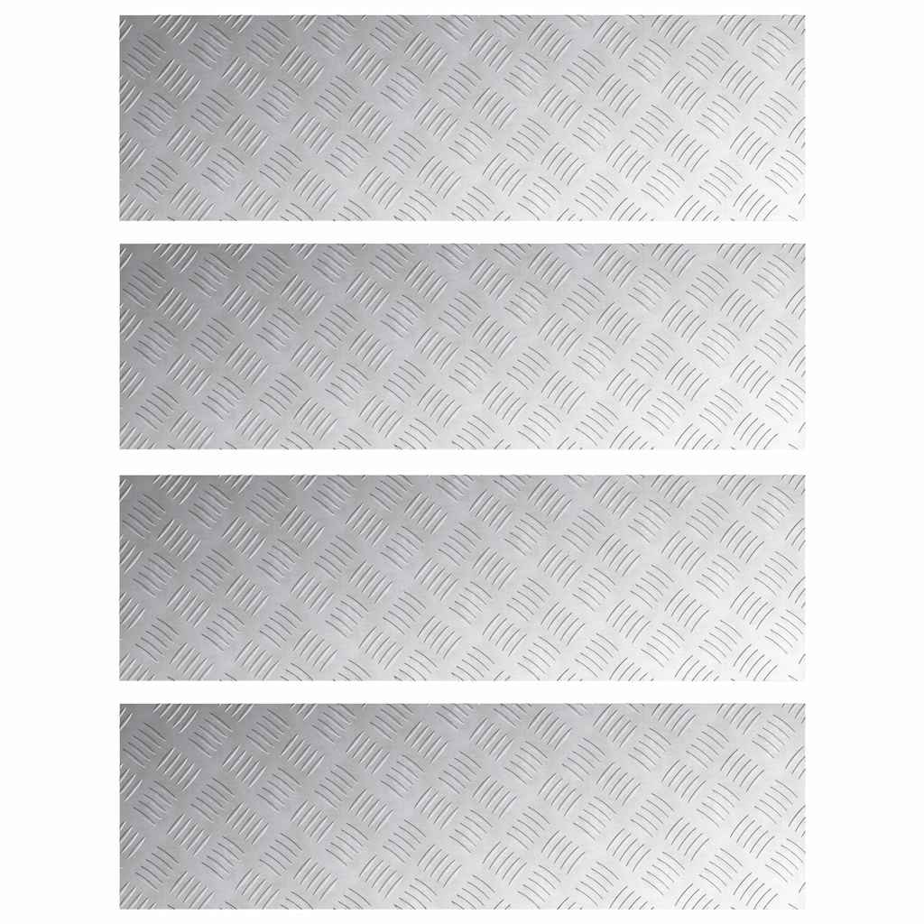 vidaXL Stopień Prostokątny 4 pcs Srebrny 100 x 30 cm Aluminium