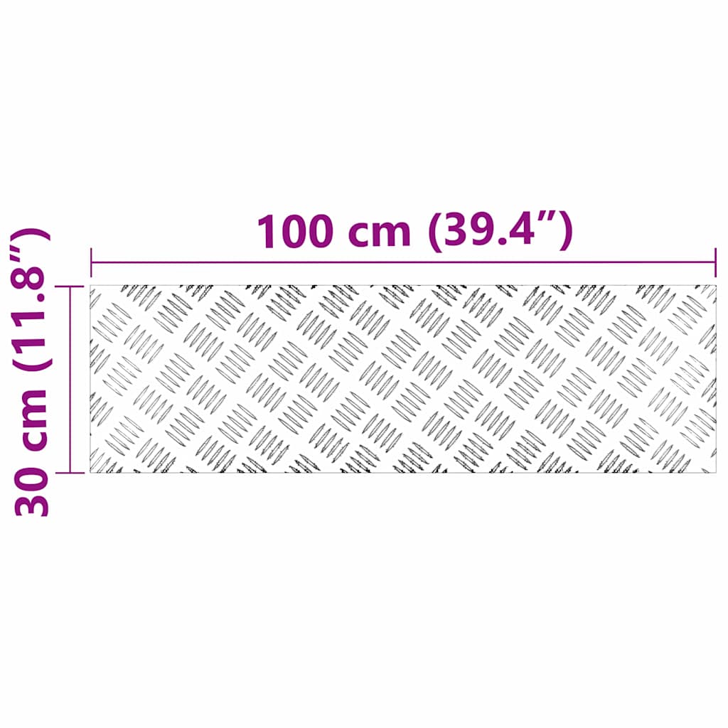 vidaXL Stopień Prostokątny 4 pcs Srebrny 100 x 30 cm Aluminium