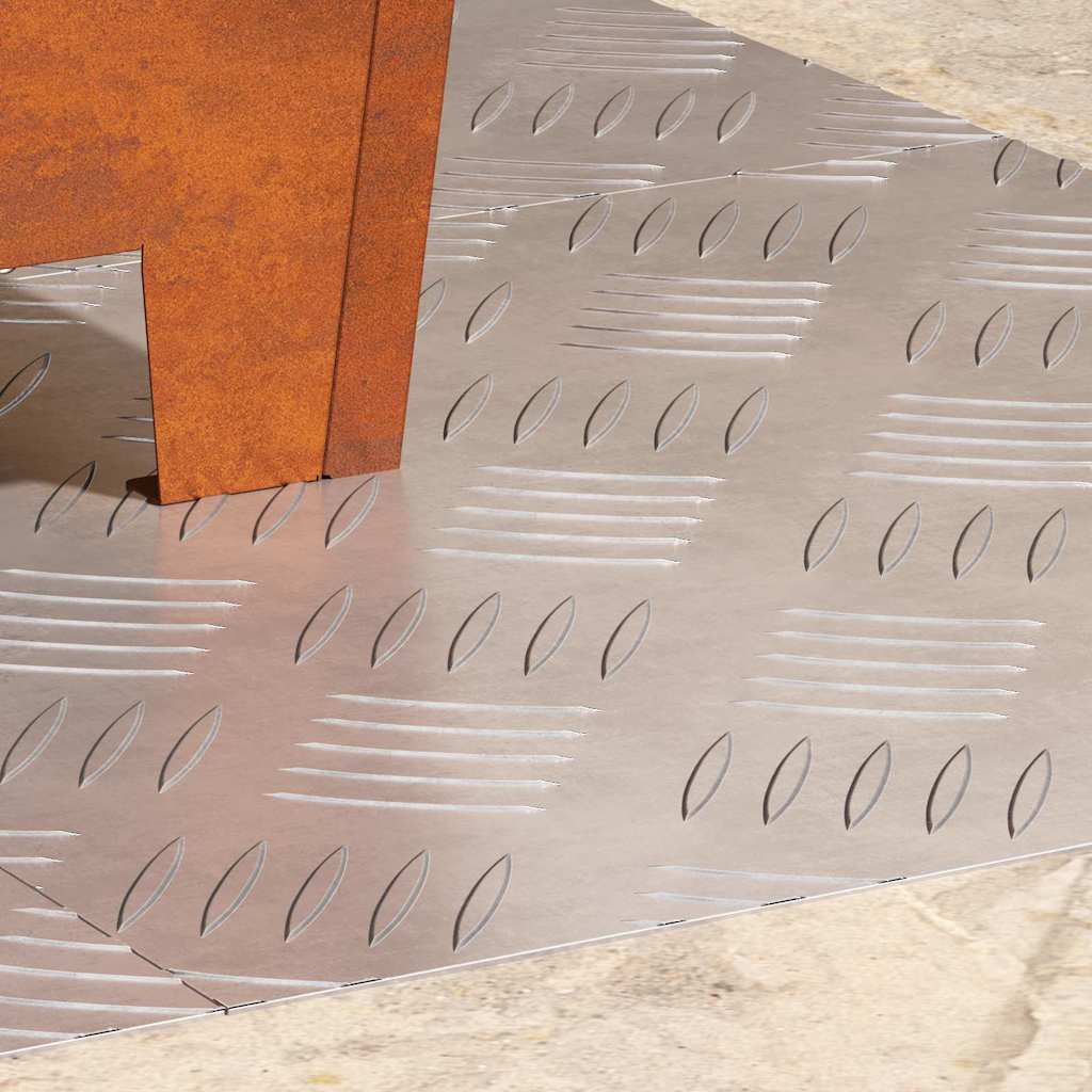 vidaXL Stopień Kwadrat 4 pcs Srebrny 40 x 40 cm Aluminium