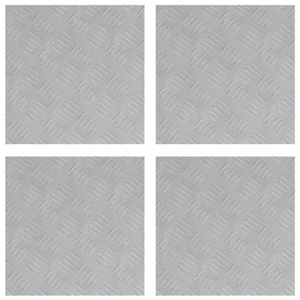 vidaXL Stopień Kwadrat 4 pcs Srebrny 40 x 40 cm Aluminium