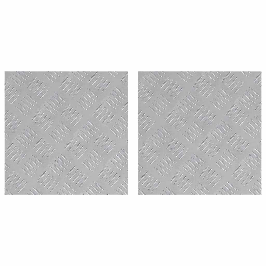 vidaXL Stopień Kwadrat 2 pcs Srebrny 40 x 40 cm Aluminium