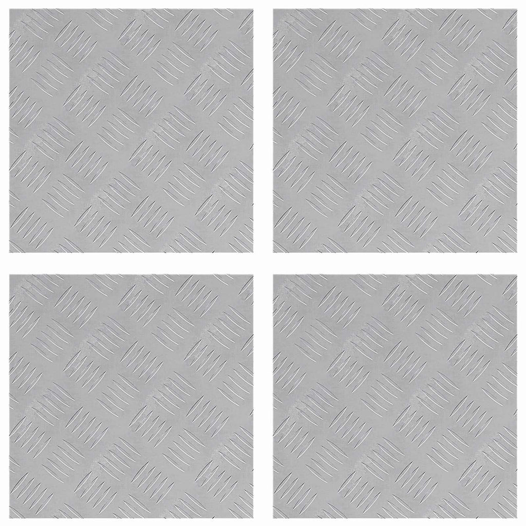 vidaXL Stopień Kwadrat 4 pcs Srebrny 40 x 40 cm Aluminium