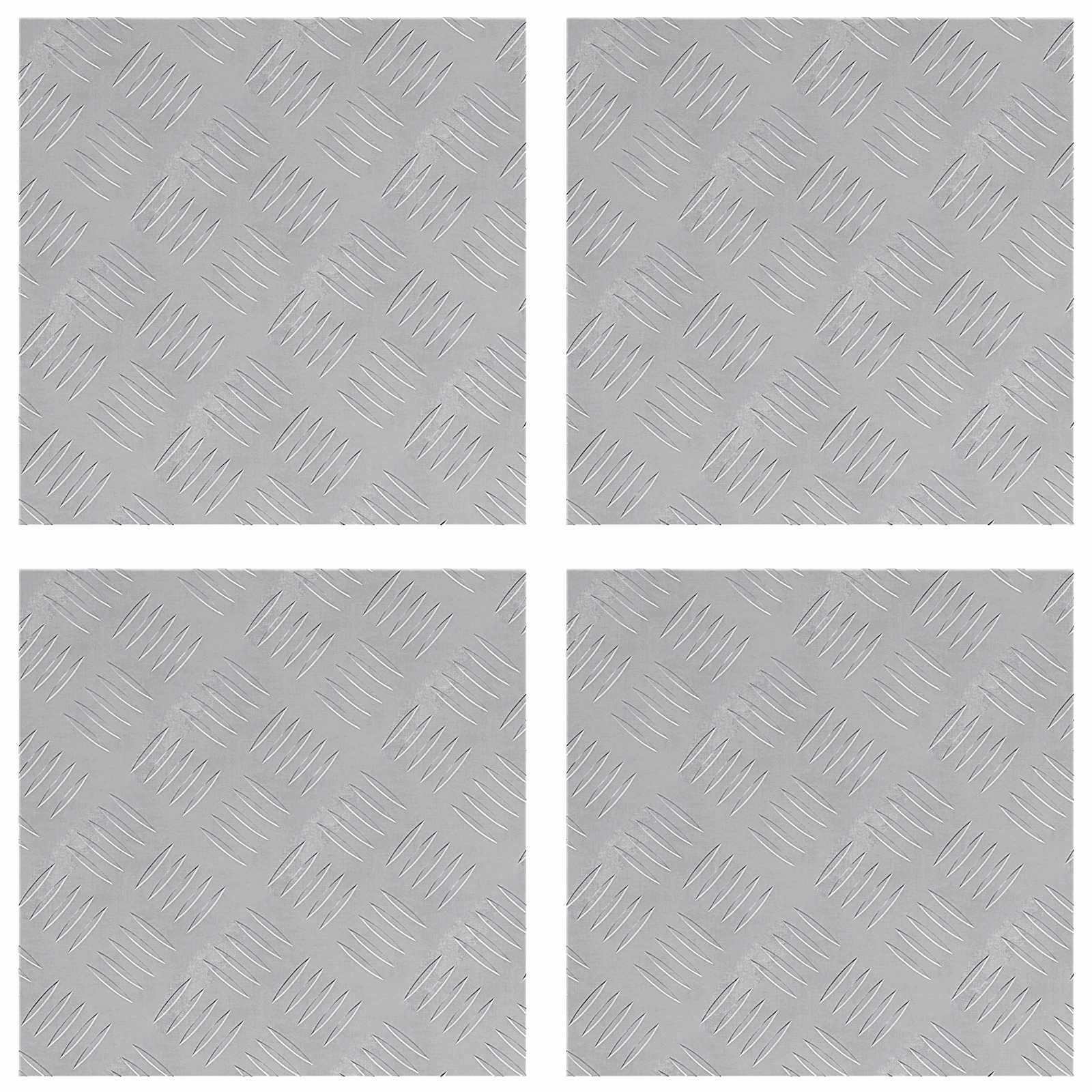 vidaXL Stopień Kwadrat 4 pcs Srebrny 40 x 40 cm Aluminium