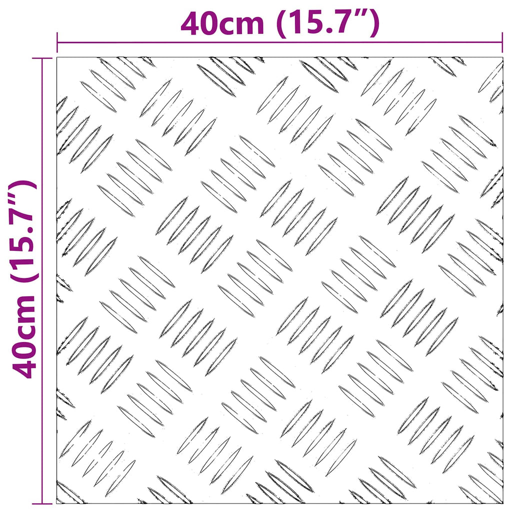 vidaXL Stopień Kwadrat 4 pcs Srebrny 40 x 40 cm Aluminium