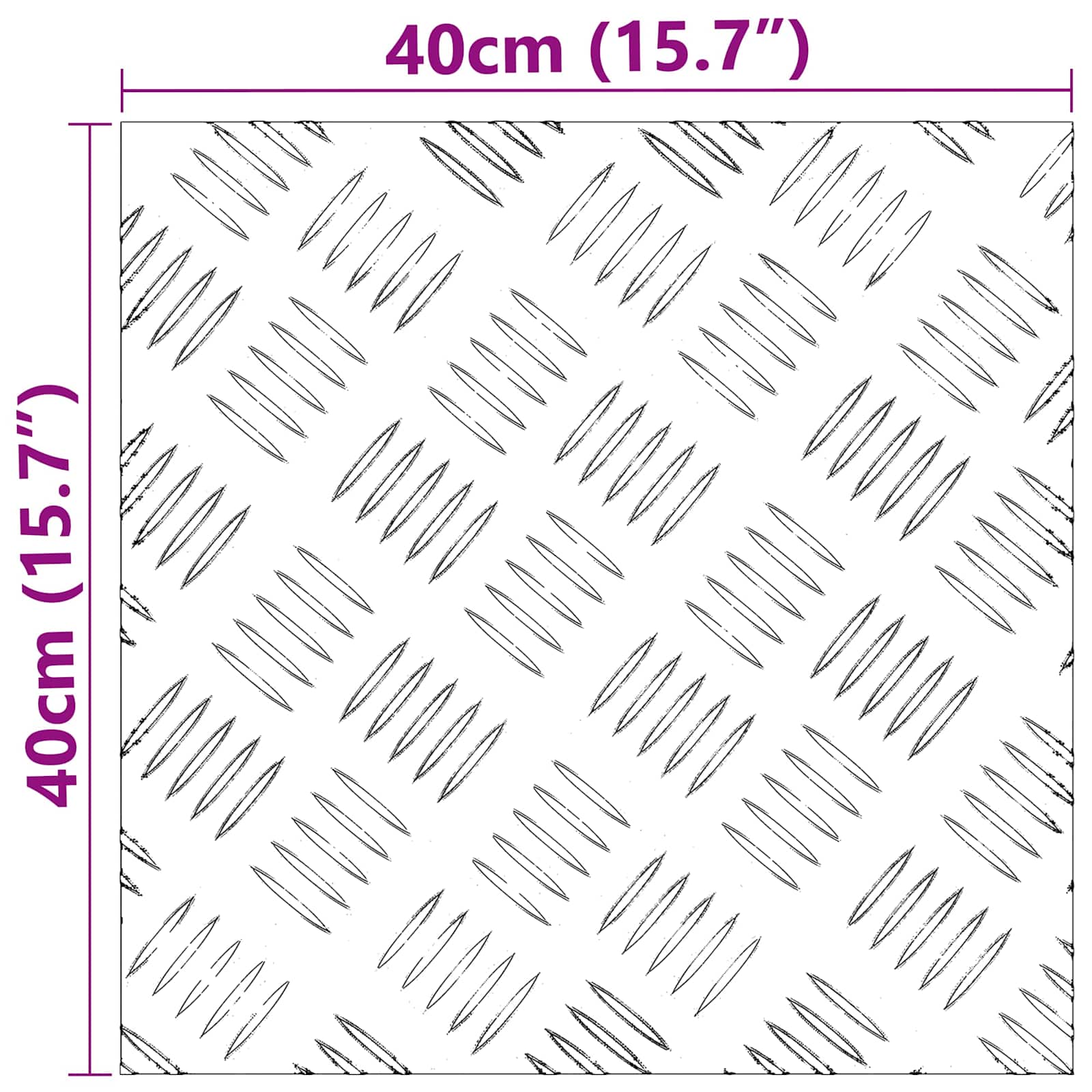 vidaXL Stopień Kwadrat 4 pcs Srebrny 40 x 40 cm Aluminium