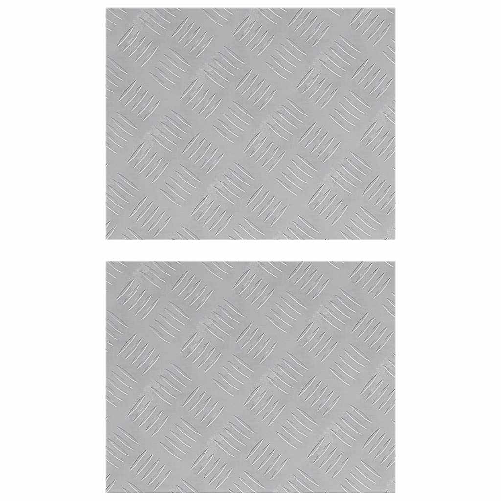 vidaXL Stopień Prostokątny 2 pcs Srebrny 50 x 40 cm Aluminium