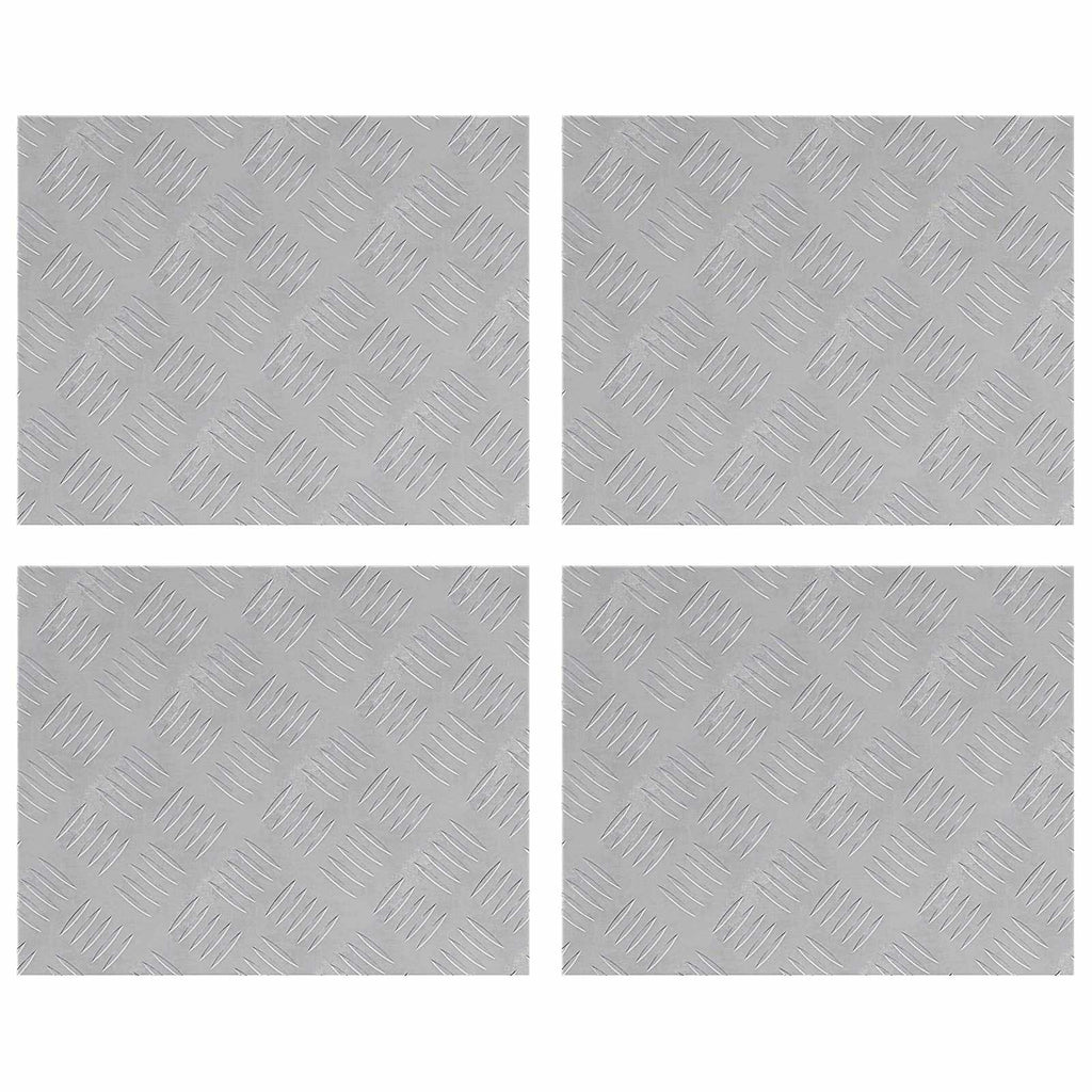 vidaXL Stopień Prostokątny 4 pcs Srebrny 50 x 40 cm Aluminium