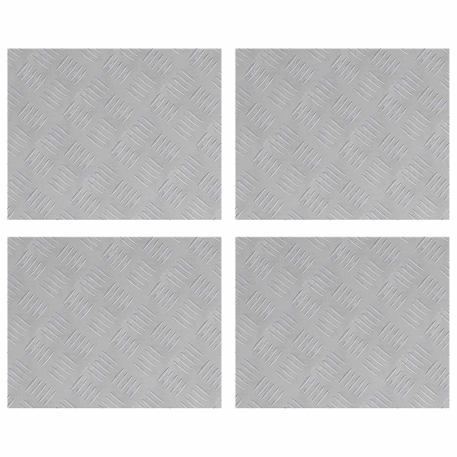 vidaXL Stopień Prostokątny 4 pcs Srebrny 50 x 40 cm Aluminium