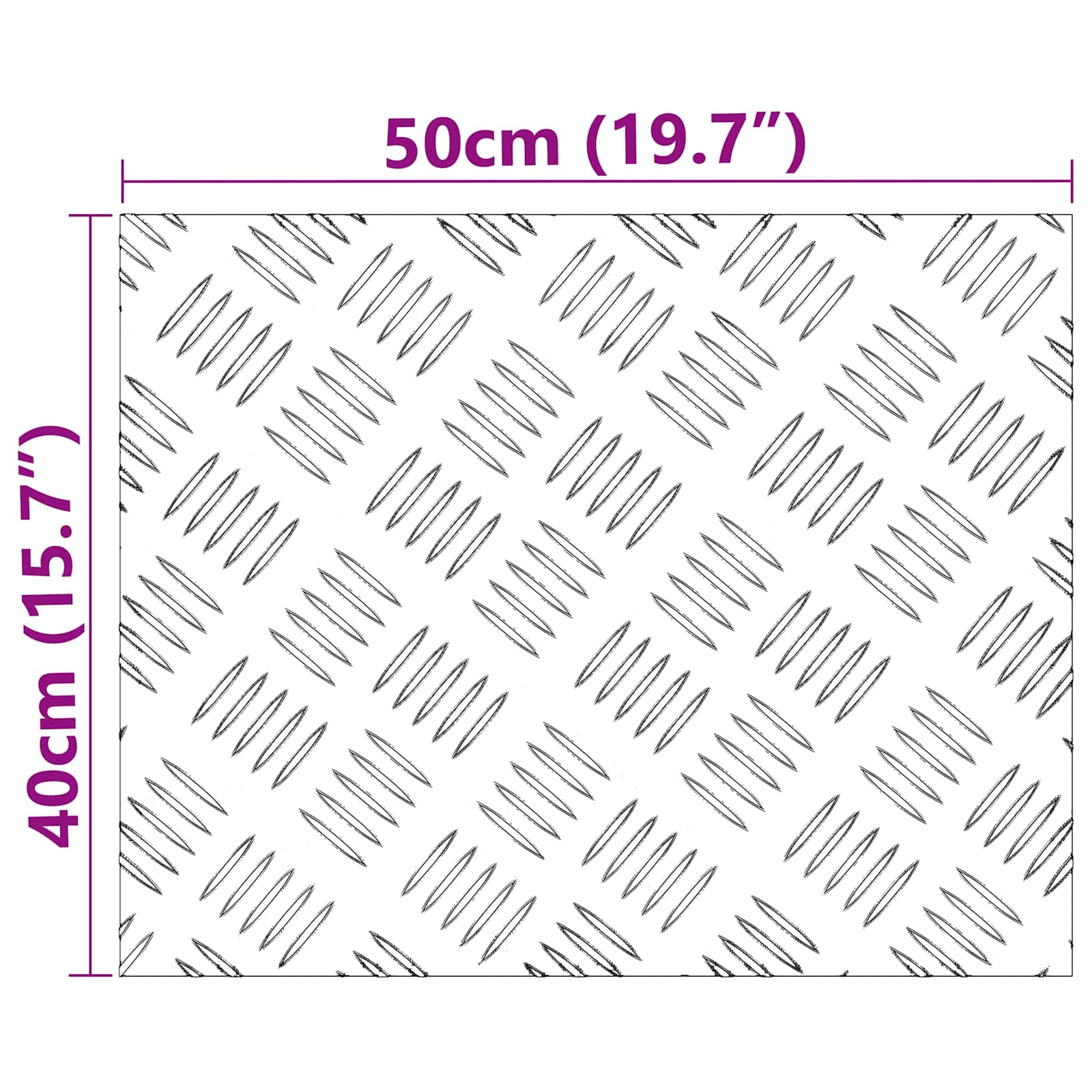 vidaXL Stopień Prostokątny 4 pcs Srebrny 50 x 40 cm Aluminium