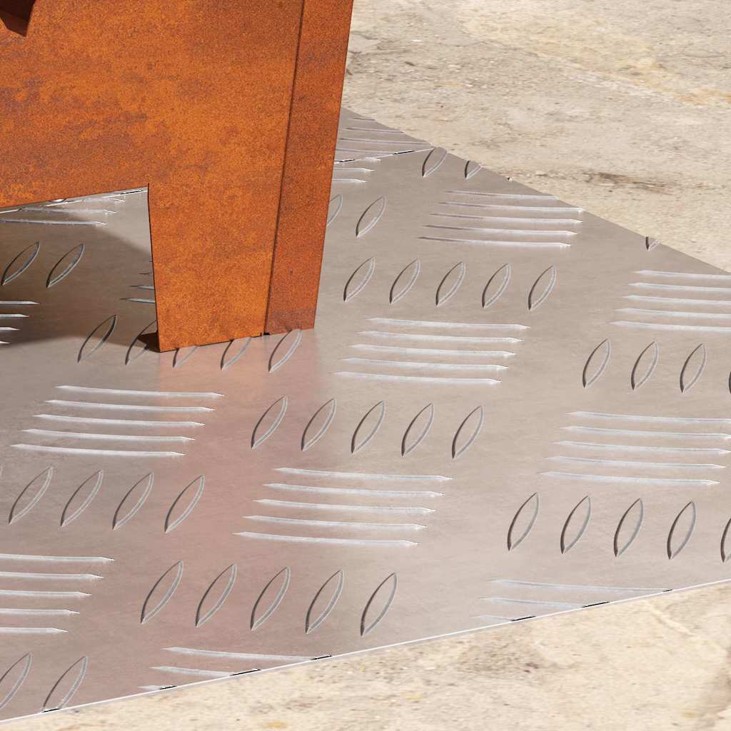 vidaXL Stopień Prostokątny 2 pcs Srebrny 60 x 40 cm Aluminium
