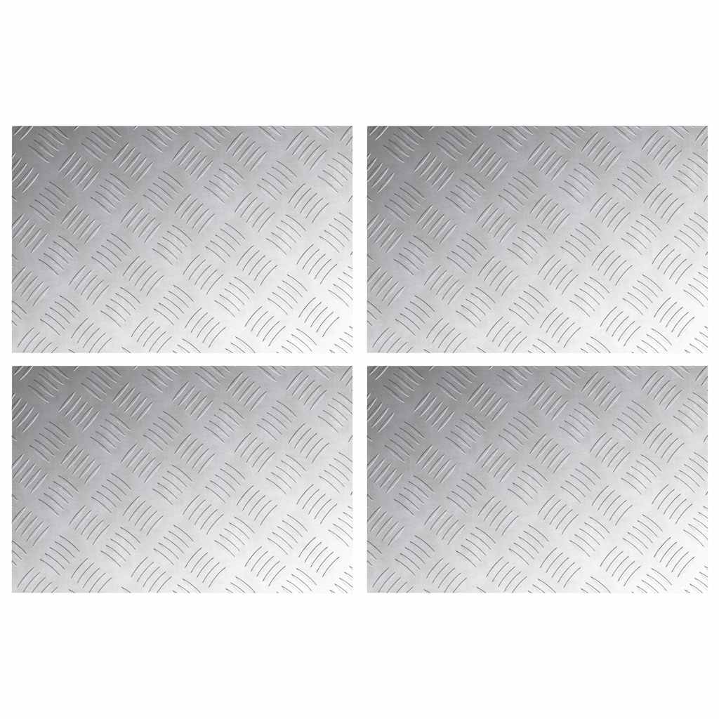 vidaXL Stopień Prostokątny 4 pcs Srebrny 60 x 40 cm Aluminium