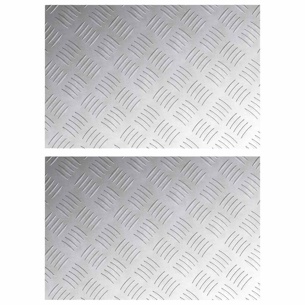 vidaXL Stopień Prostokątny 2 pcs Srebrny 60 x 40 cm Aluminium