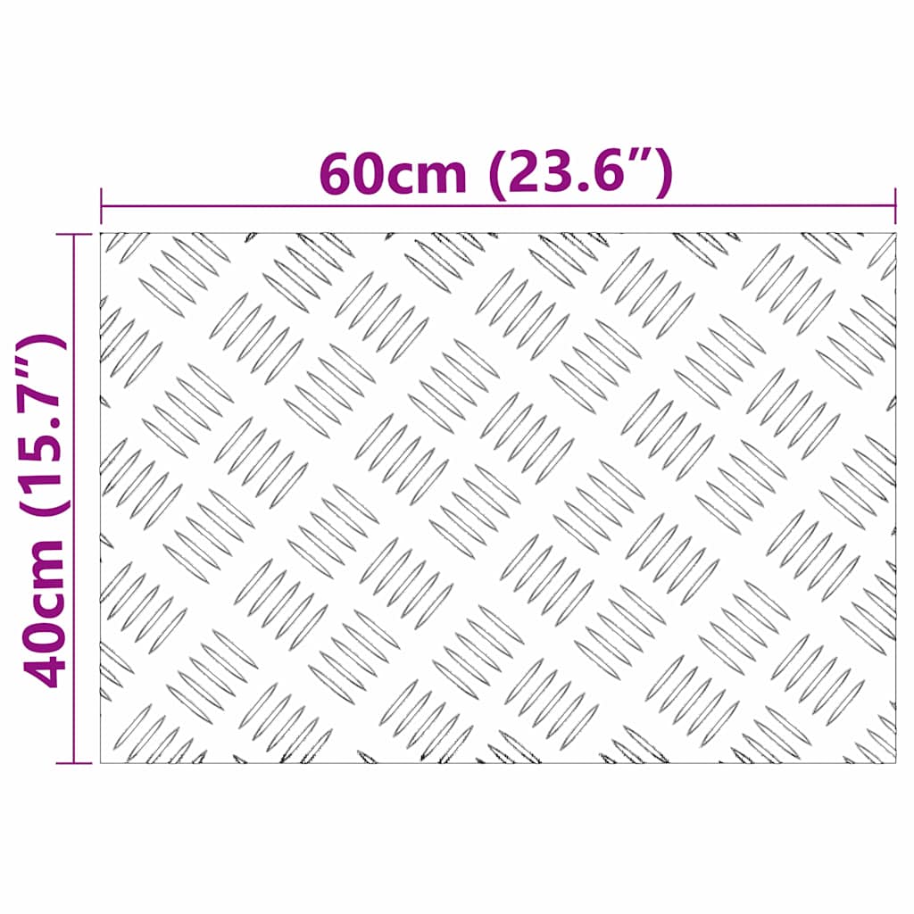 vidaXL Stopień Prostokątny 2 pcs Srebrny 60 x 40 cm Aluminium