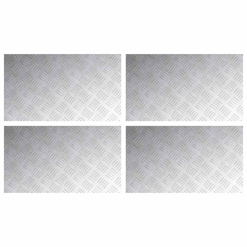 vidaXL Stopień Prostokątny 4 pcs Srebrny 70 x 40 cm Aluminium