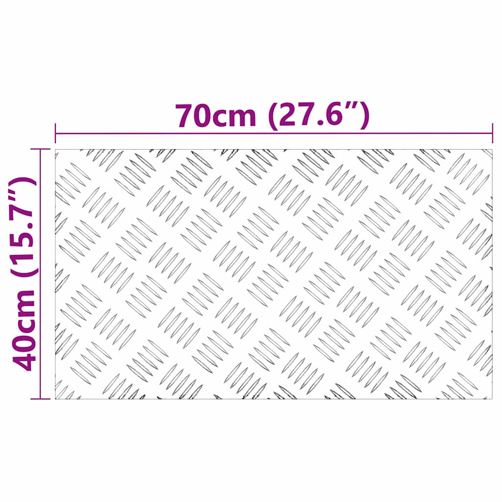 vidaXL Stopień Prostokątny 4 pcs Srebrny 70 x 40 cm Aluminium