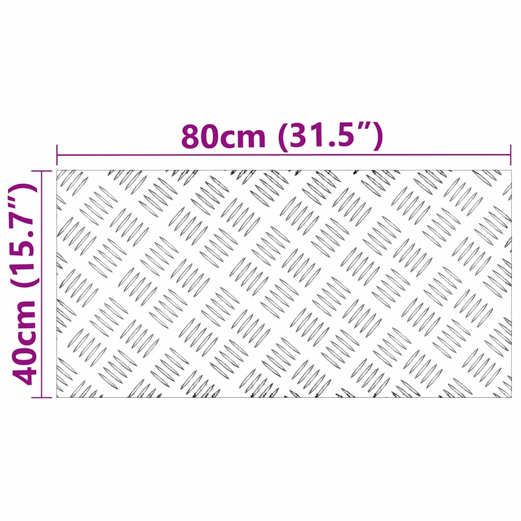 vidaXL Stopień Prostokątny 2 pcs Srebrny 80 x 40 cm Aluminium