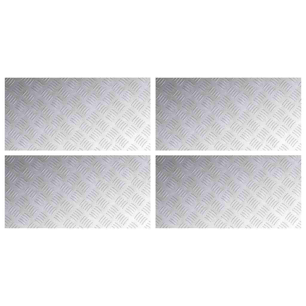 vidaXL Stopień Prostokątny 4 pcs Srebrny 80 x 40 cm Aluminium
