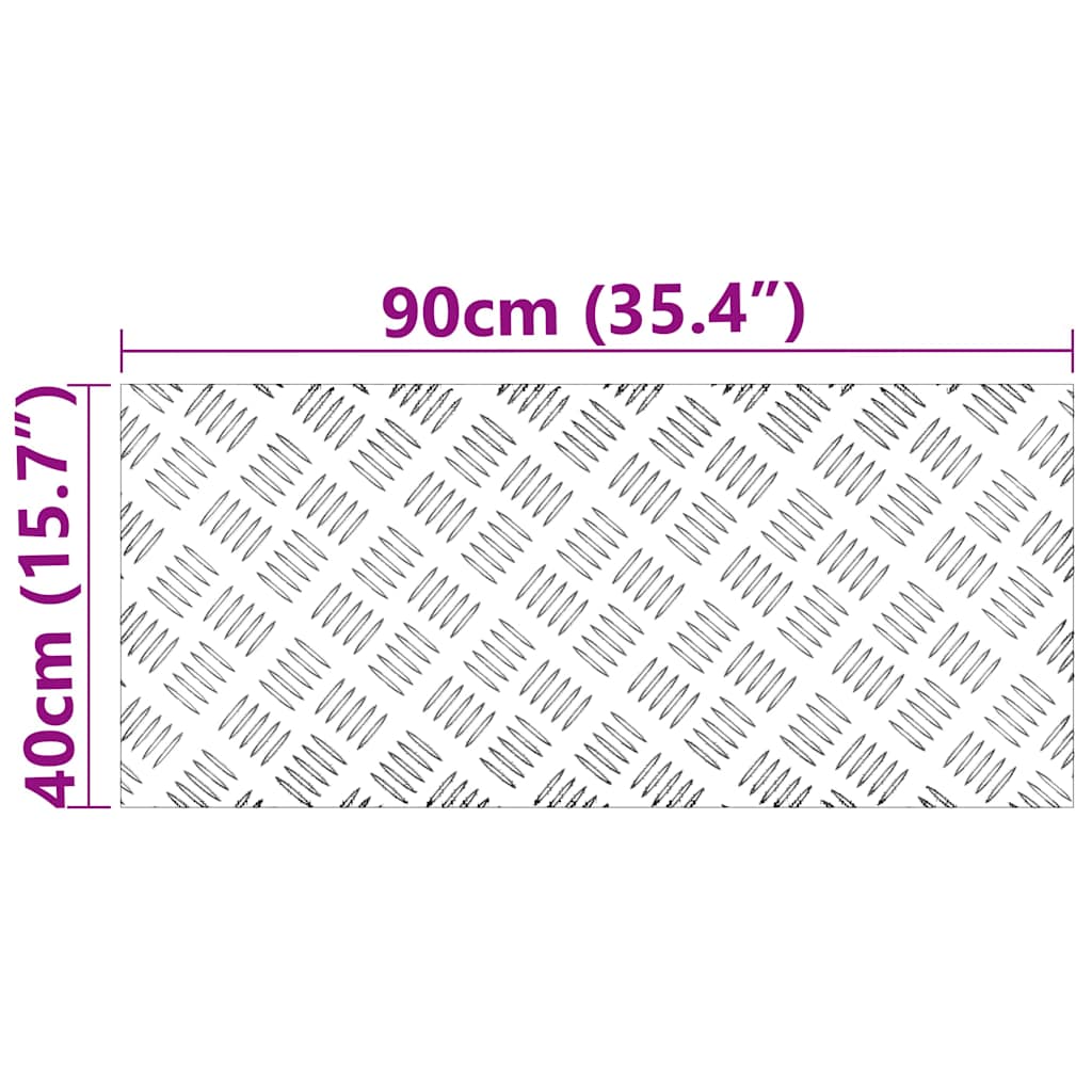 vidaXL Stopień Prostokątny 2 pcs Srebrny 90 x 40 cm Aluminium