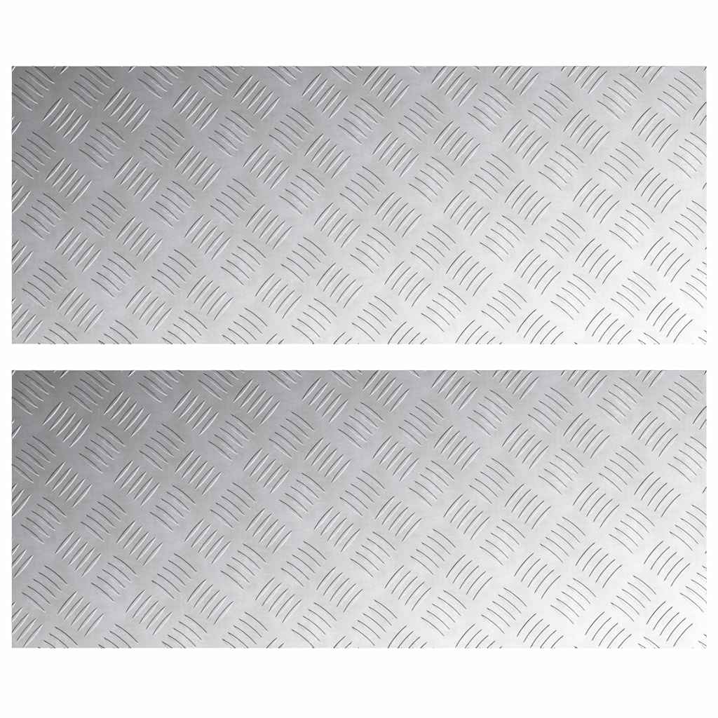 vidaXL Stopień Prostokątny 2 pcs Srebrny 100 x 40 cm Aluminium