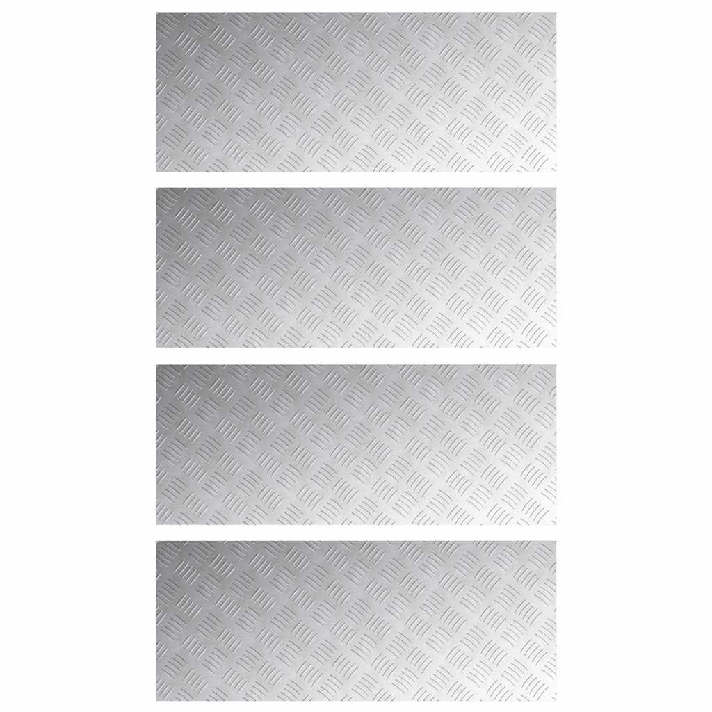 vidaXL Stopień Prostokątny 4 pcs Srebrny 100 x 40 cm Aluminium