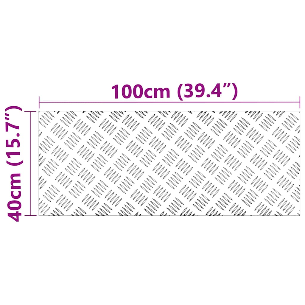 vidaXL Stopień Prostokątny 4 pcs Srebrny 100 x 40 cm Aluminium