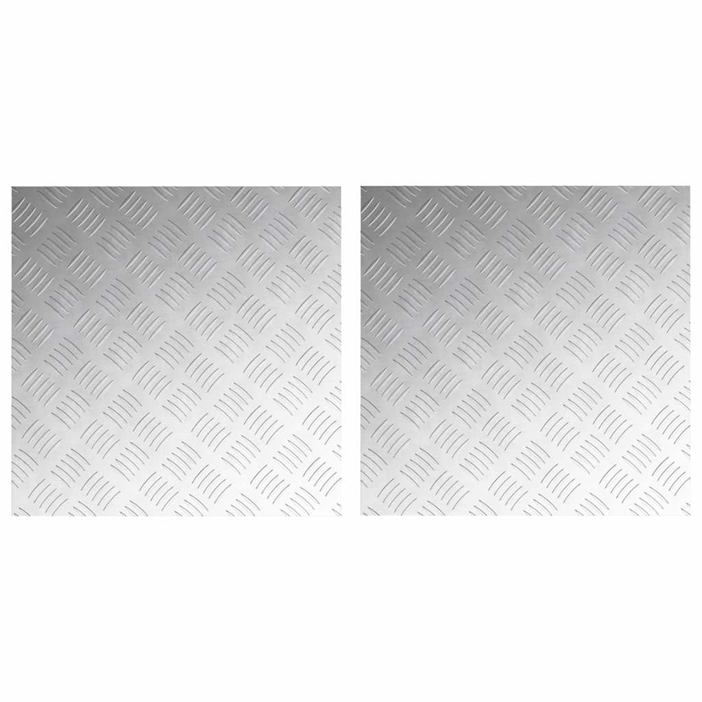 vidaXL Stopień Kwadrat 2 pcs Srebrny 50 x 50 cm Aluminium