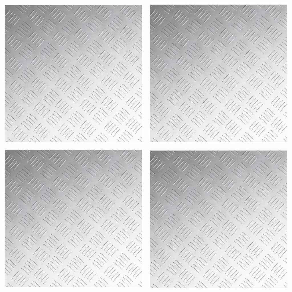 vidaXL Stopień Kwadrat 4 pcs Srebrny 50 x 50 cm Aluminium