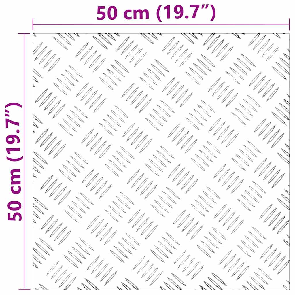 vidaXL Stopień Kwadrat 4 pcs Srebrny 50 x 50 cm Aluminium