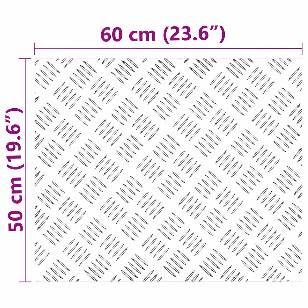 vidaXL Stopień Prostokątny 2 pcs Srebrny 60 x 50 cm Aluminium