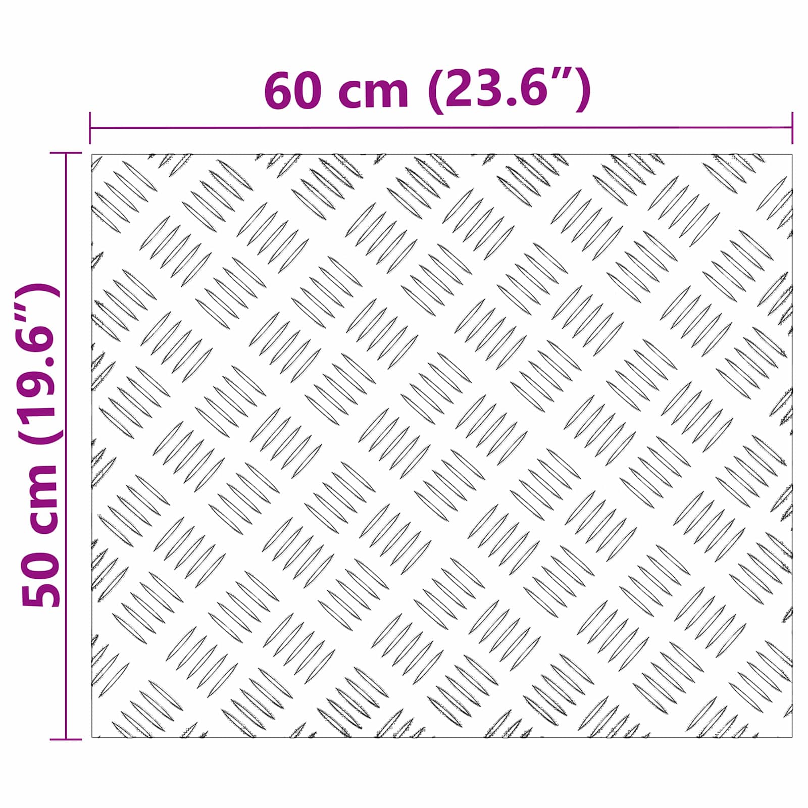 vidaXL Stopień Prostokątny 2 pcs Srebrny 60 x 50 cm Aluminium