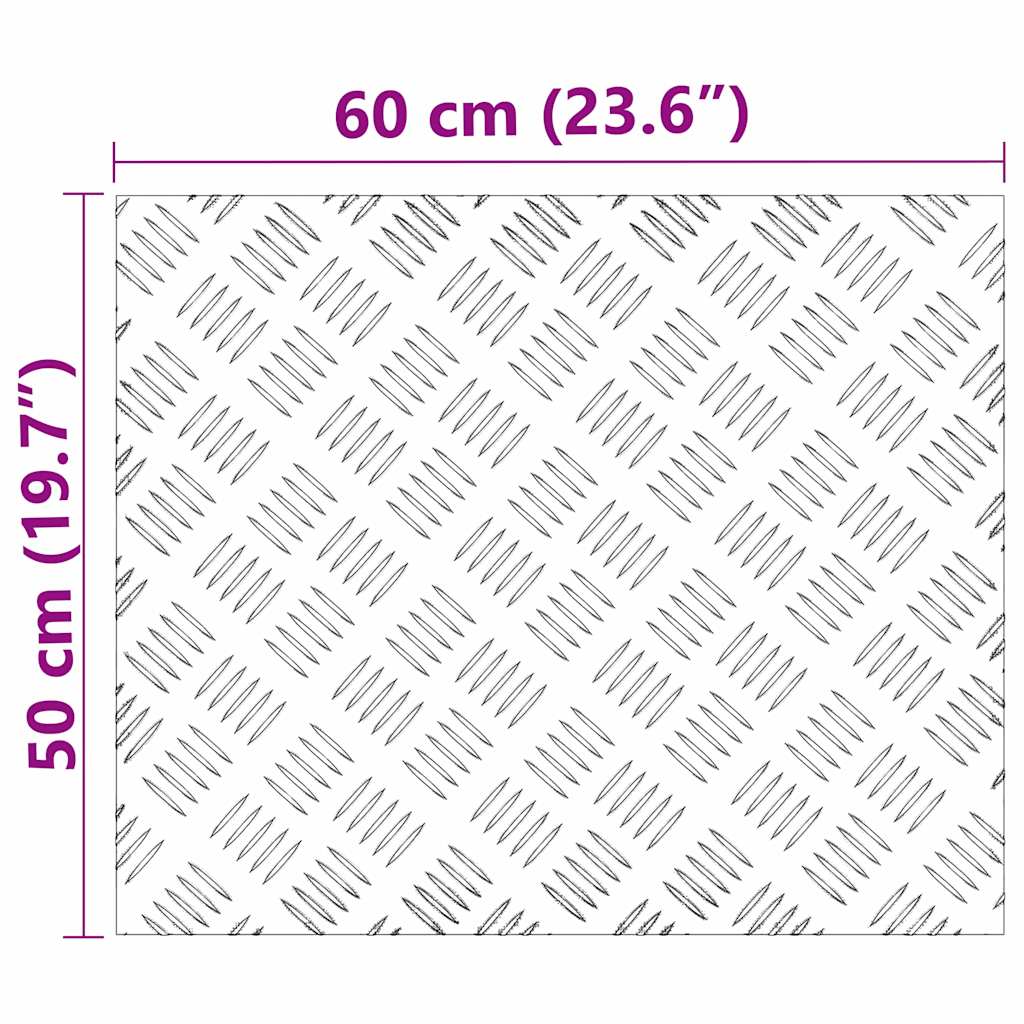 vidaXL Stopień Prostokątny 4 pcs Srebrny 60 x 50 cm Aluminium