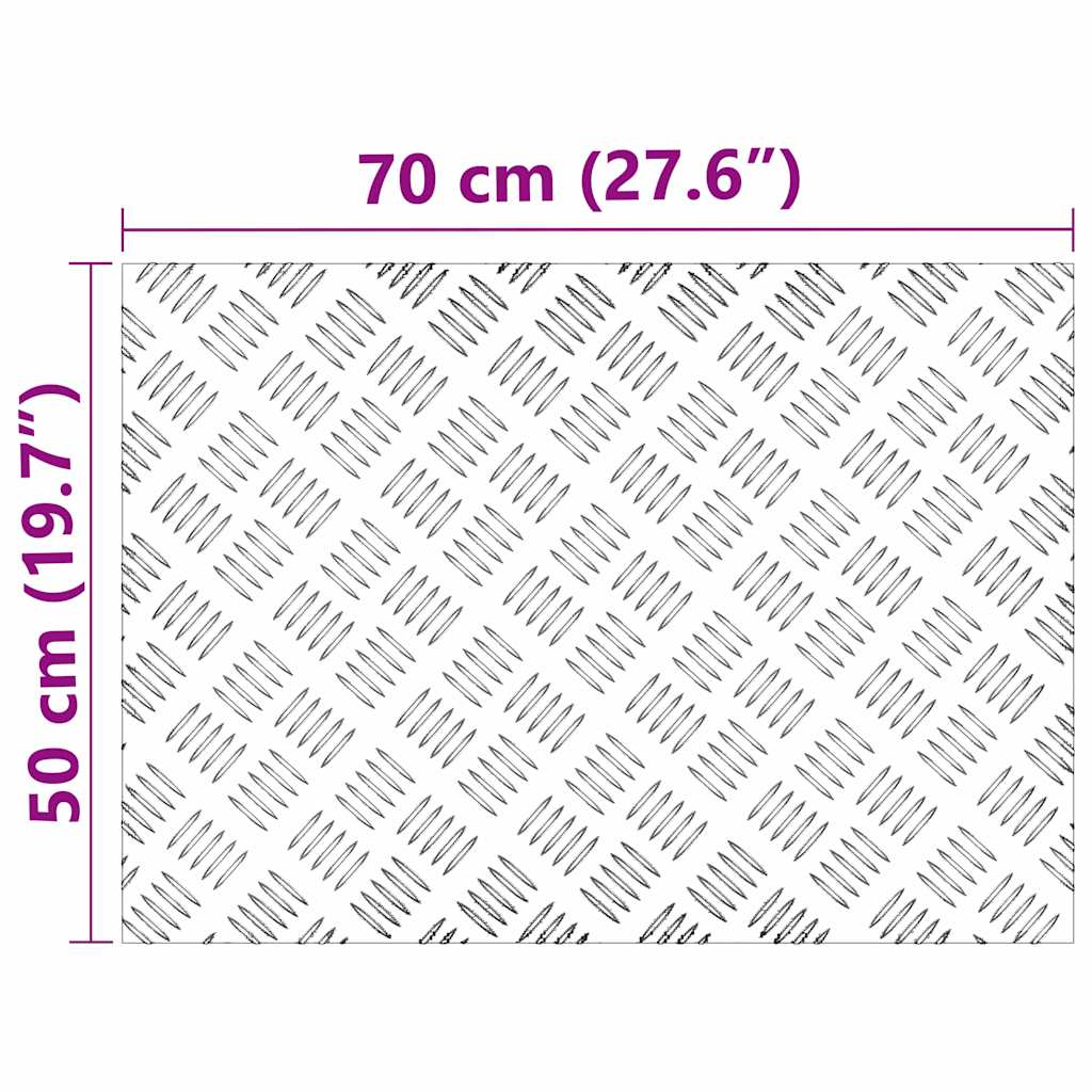vidaXL Stopień Prostokątny 2 pcs Srebrny 70 x 50 cm Aluminium