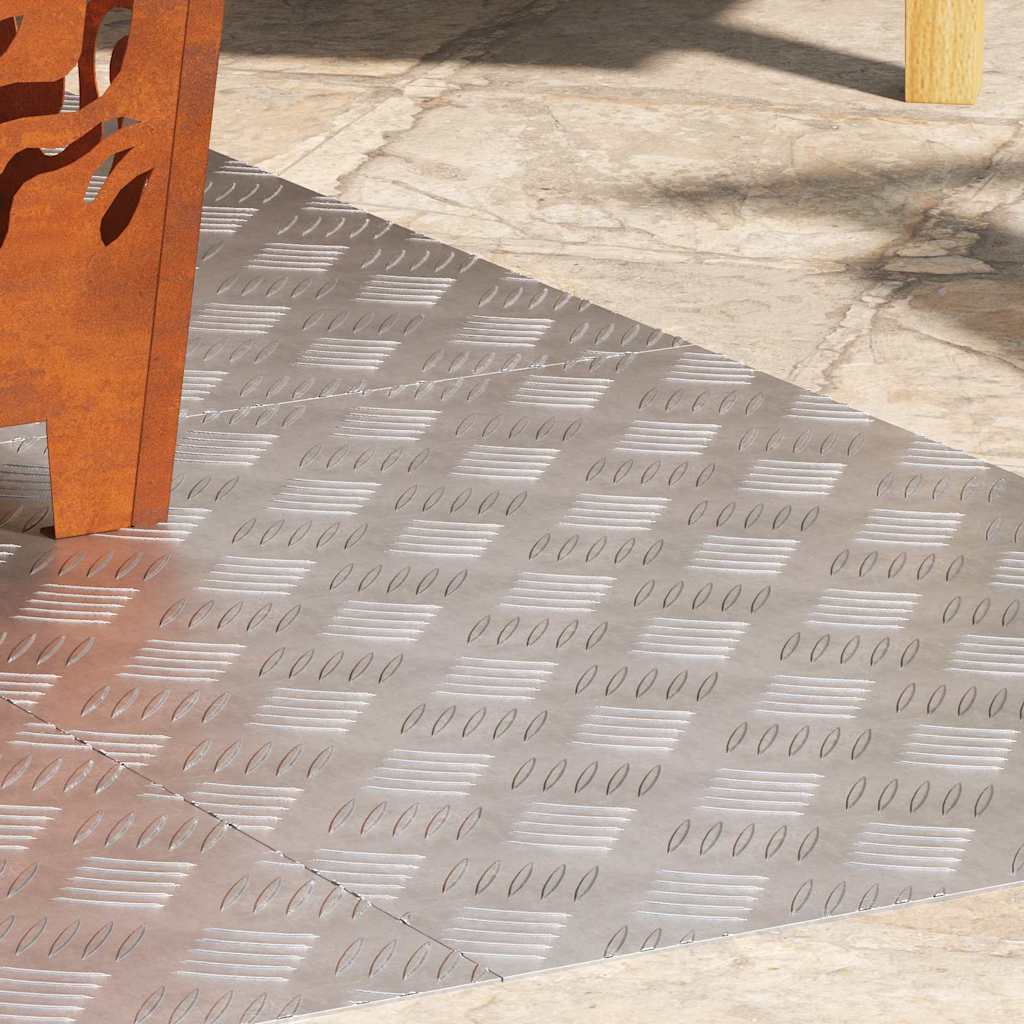 vidaXL Stopień Prostokątny 4 pcs Srebrny 70 x 50 cm Aluminium