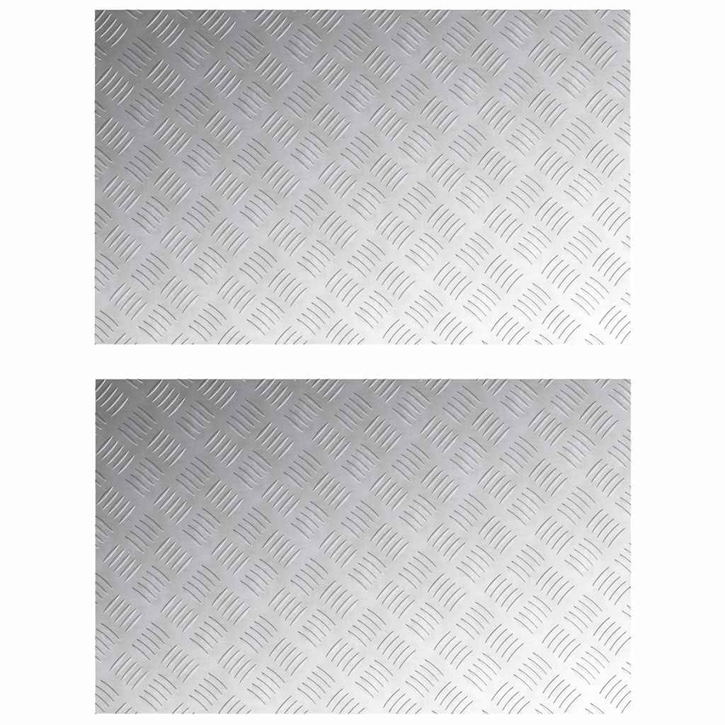 vidaXL Stopień Prostokątny 2 pcs Srebrny 80 x 50 cm Aluminium