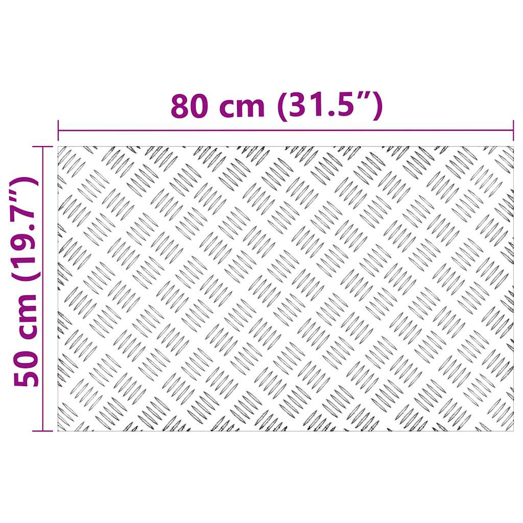 vidaXL Stopień Prostokątny 4 pcs Srebrny 80 x 50 cm Aluminium