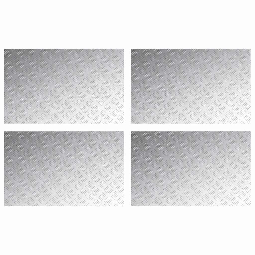vidaXL Stopień Prostokątny 4 pcs Srebrny 80 x 50 cm Aluminium