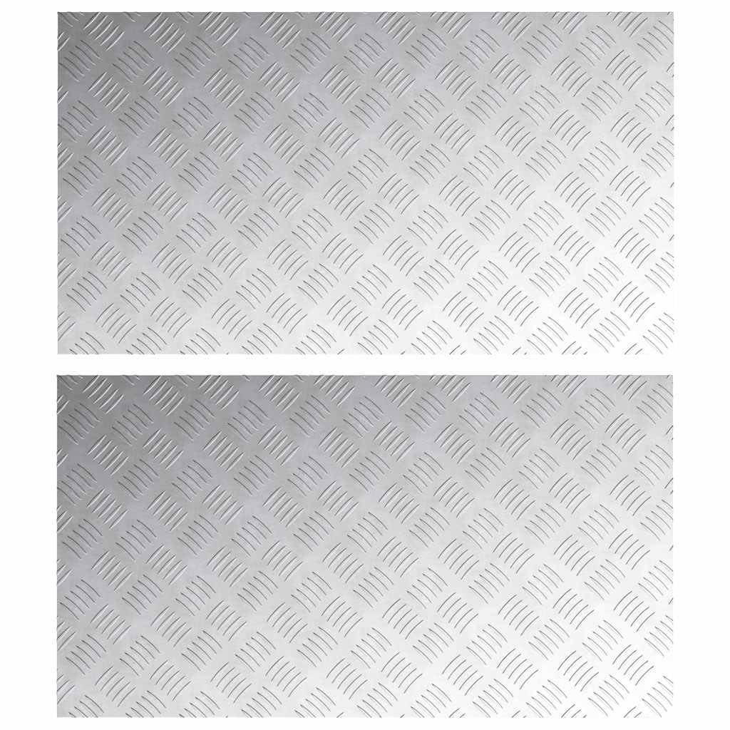 vidaXL Stopień Prostokątny 2 pcs Srebrny 90 x 50 cm Aluminium