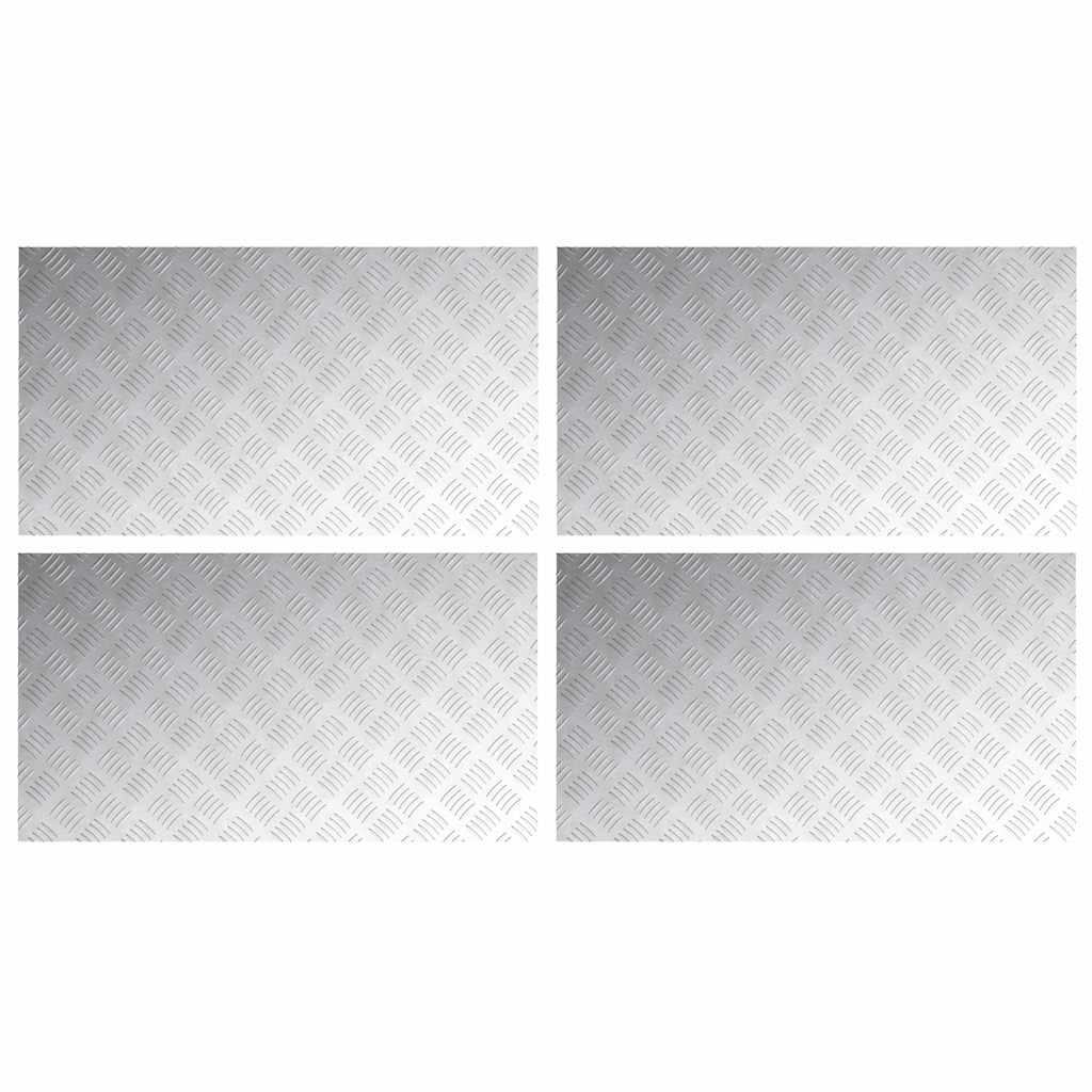 vidaXL Stopień Prostokątny 4 pcs Srebrny 90 x 50 cm Aluminium