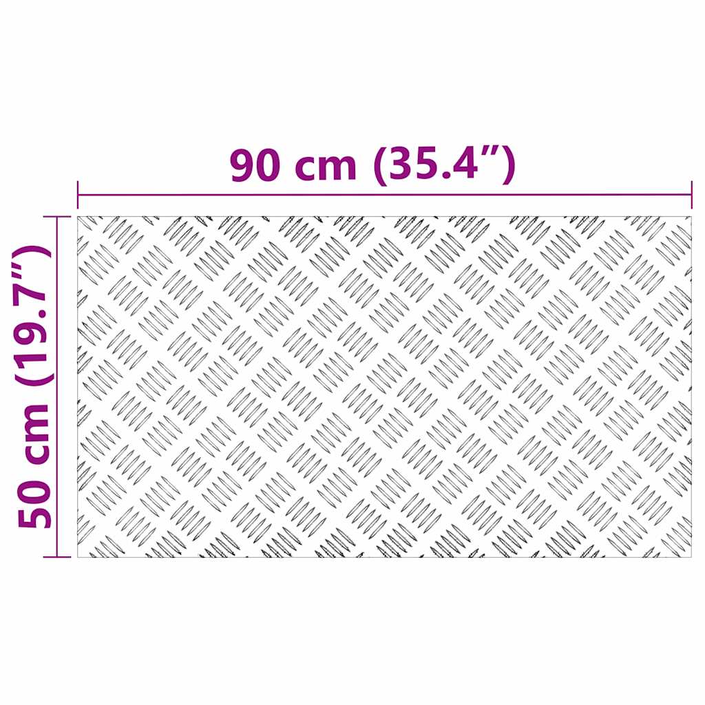 vidaXL Stopień Prostokątny 2 pcs Srebrny 90 x 50 cm Aluminium