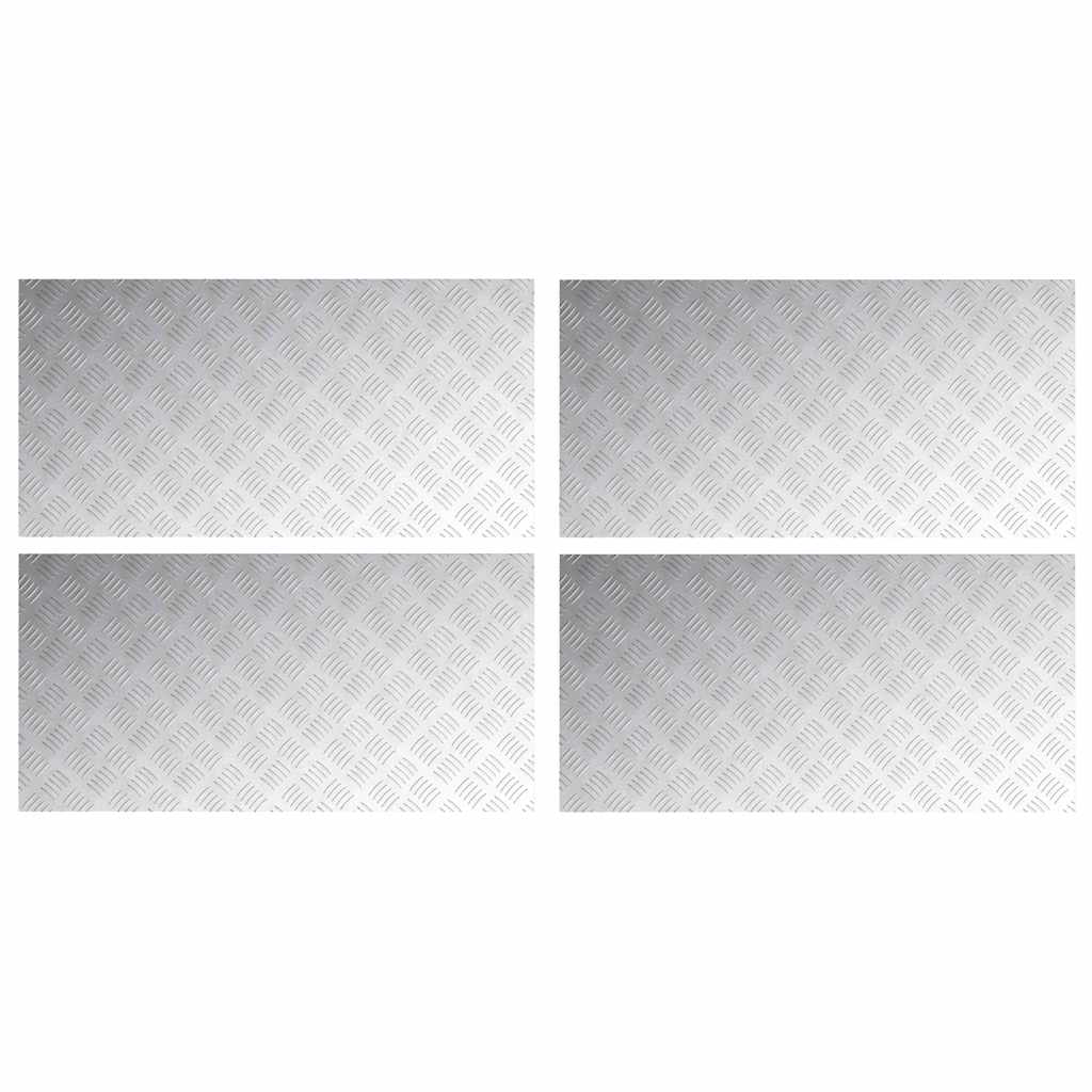 vidaXL Stopień Prostokątny 4 pcs Srebrny 100 x 50 cm Aluminium