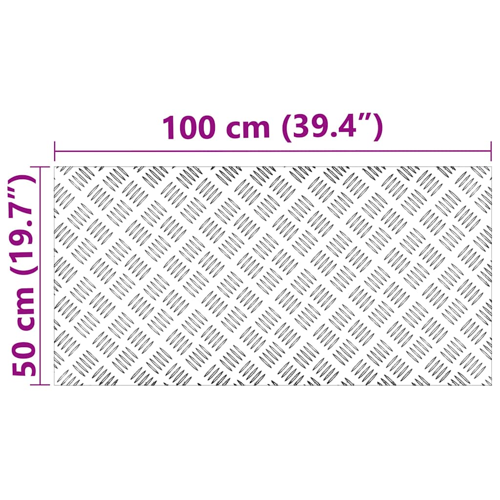 vidaXL Stopień Prostokątny 2 pcs Srebrny 100 x 50 cm Aluminium