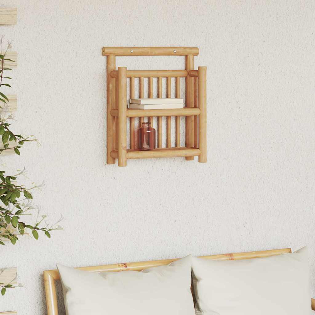 vidaXL Półka ścienna z półką Naturalny 40 x 13 x 44 cm Bambus