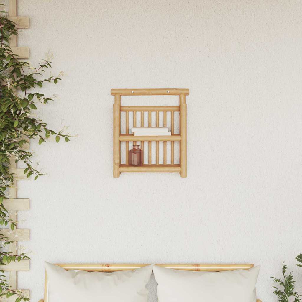 vidaXL Półka ścienna z półką Naturalny 40 x 13 x 44 cm Bambus
