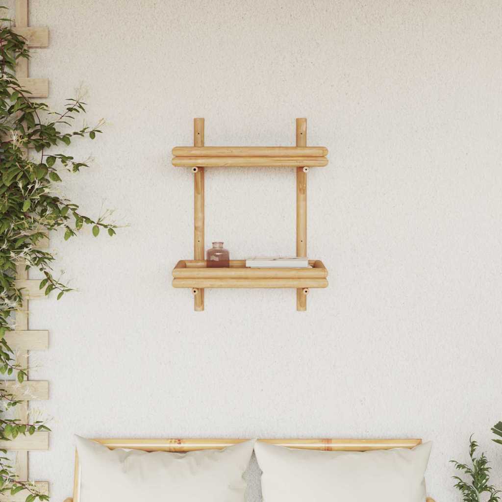 vidaXL Półka ścienna z półką Brązowy 39 x 26 x 60 cm Bambus