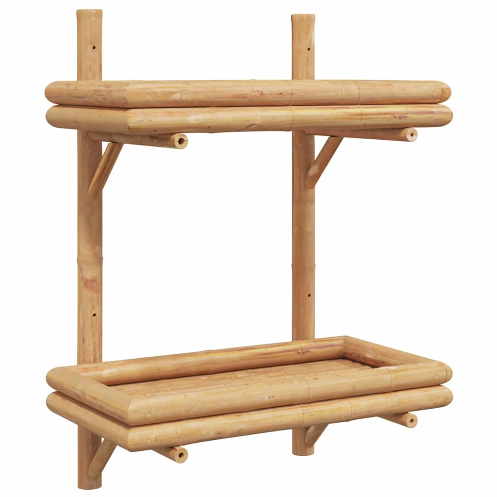 vidaXL Półka ścienna z półką Brązowy 39 x 26 x 60 cm Bambus