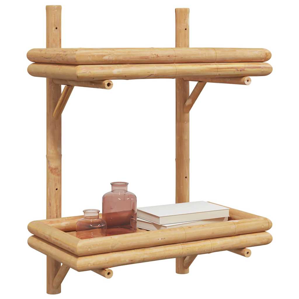 vidaXL Półka ścienna z półką Brązowy 39 x 26 x 60 cm Bambus