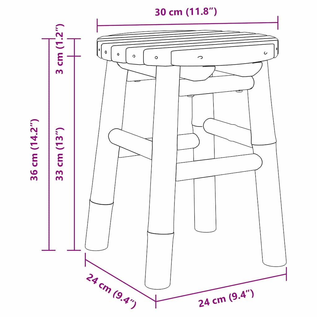 vidaXL Halka Naturalny Bambus 30 x 30 x 36 cm Bambus