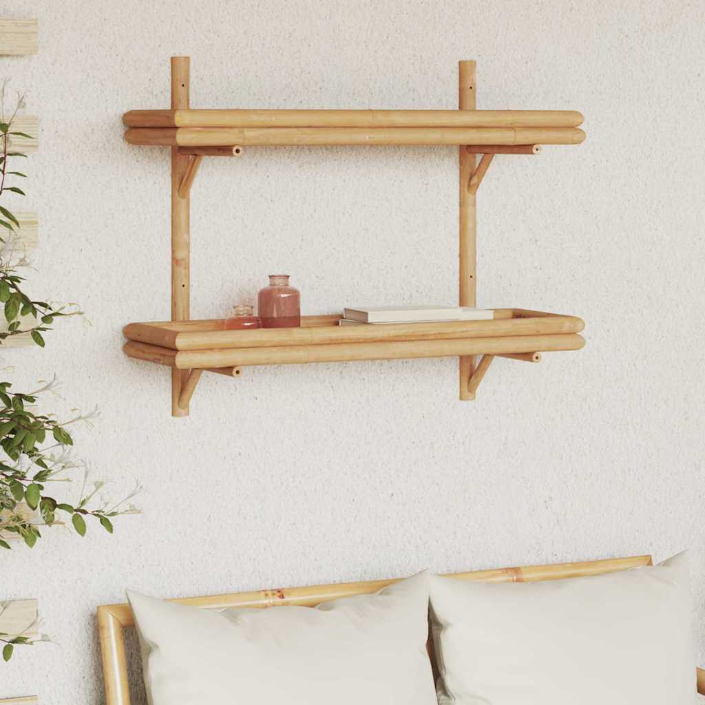 vidaXL Półka ścienna z półką Brązowy 75 x 26 x 60 cm Bambus