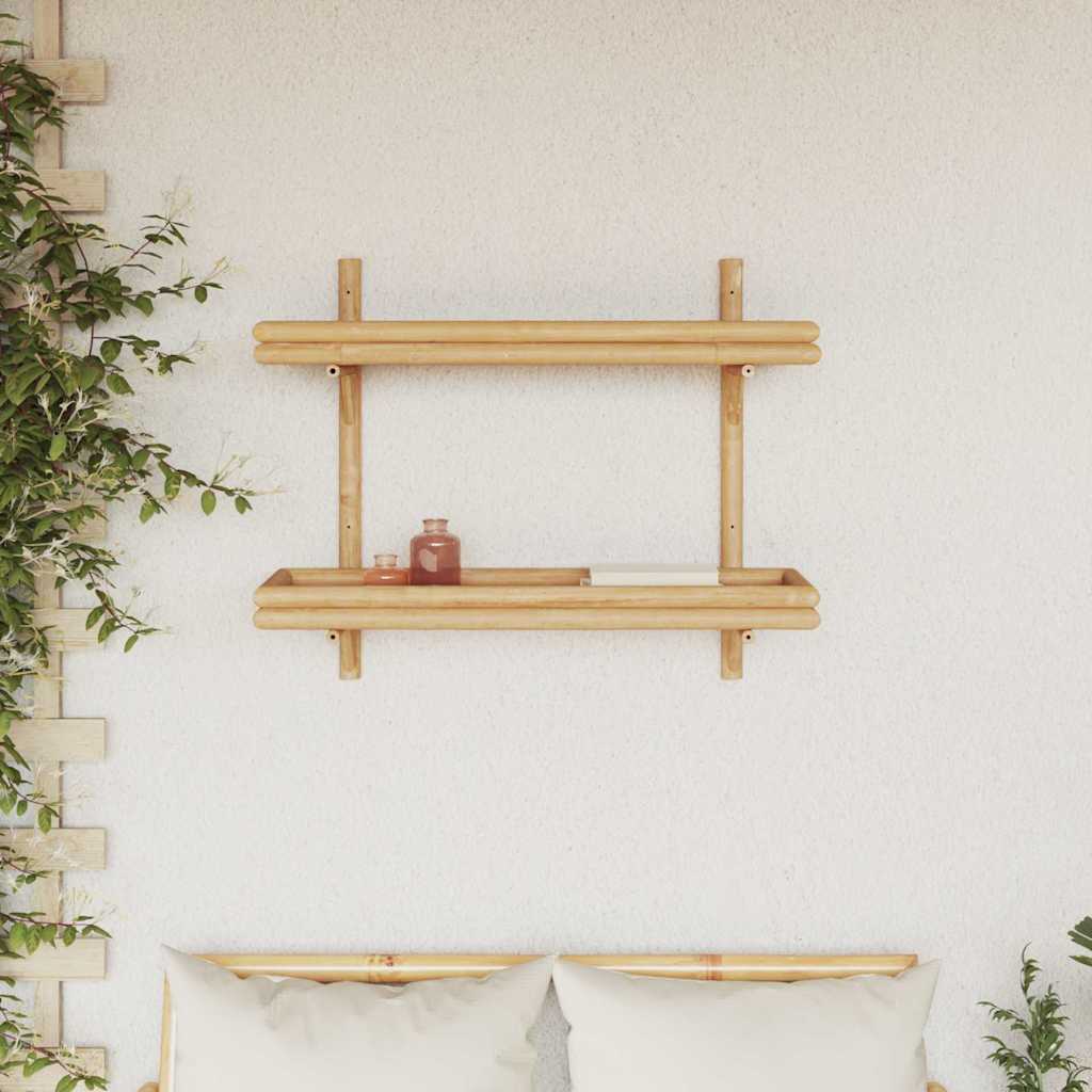 vidaXL Półka ścienna z półką Brązowy 75 x 26 x 60 cm Bambus