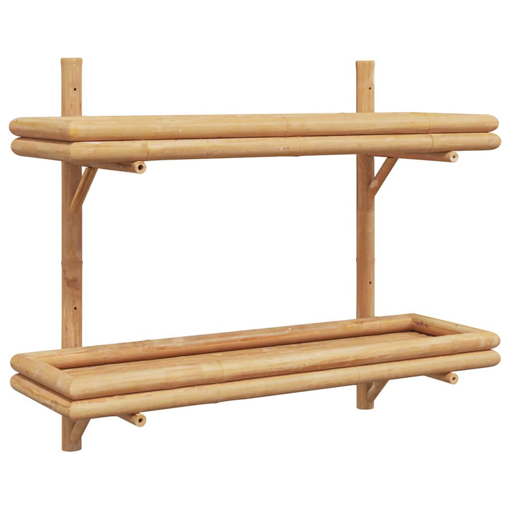 vidaXL Półka ścienna z półką Brązowy 75 x 26 x 60 cm Bambus